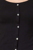 Whitewhale Casual Regular Sleeves Solid Women Black Top