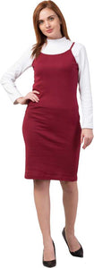 Whitewhale Women Maroon Dungaree