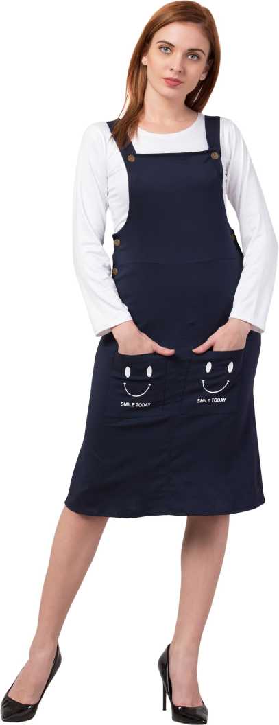Whitewhale Women Black Dungaree