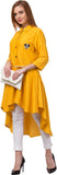 Whitewhale Women Solid Rayon High Low Mustard Kurta Dress