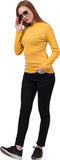 Whitewhale Casual Regular Sleeves Solid Wome Mustard Top