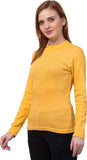 Whitewhale Casual Regular Sleeves Solid Wome Mustard Top