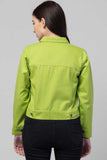 Whitewhale Full Sleeve Solid Women Denim Neon Jacket