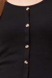 Whitewhale Casual Regular Sleeves Solid Women Black Top