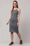 Whitewhale Women Bodycon Grey Black  Dress