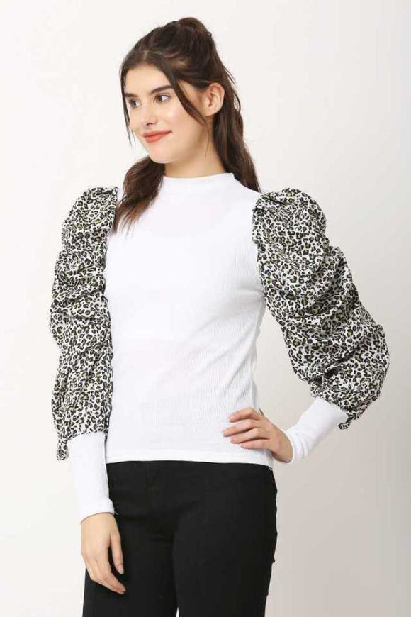 Whitewhale Casual Regular Sleeves Printed Women Multicolor Top