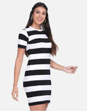 Whitewhale Women Bodycon White Black Dress