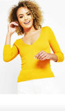 Whitewhale Casual Regular Sleeves Solid Women Yellow Top