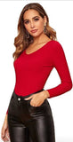 Whitewhale Casual Regular Sleeves Solid Women Red Top