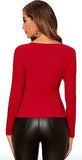 Whitewhale Casual Regular Sleeves Solid Women Red Top