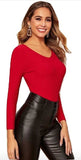 Whitewhale Casual Regular Sleeves Solid Women Red Top