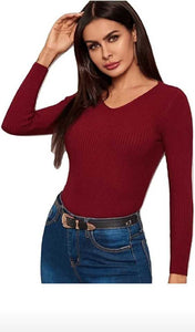 Whitewhale Casual Regular Sleeves Solid Women Maroon Top