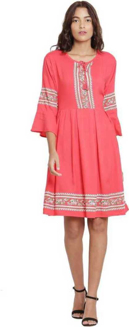 Whitewhale Women A-line Pink Dress