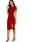 Whitewhale Women Bodycon Maroon Dress