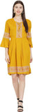 Whitewhale Women A-line Yellow Dress