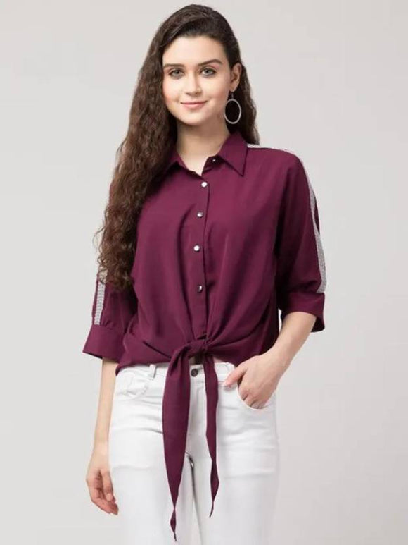 Whitewhale Women  Crepe Regular & Casual Shirt For Women