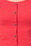Whitewhale Casual Regular Sleeves Solid Women Red Top