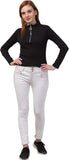Whitewhale Casual Regular Sleeves Solid Women Black Top