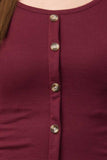 Whitewhale Casual Regular Sleeves Solid Women Maroon Top