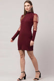 Whitewhale Women Bodycon Maroon Dress
