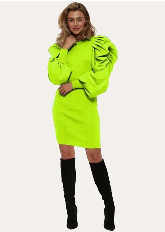 Whitewhale Women Bodycon Neon Dress