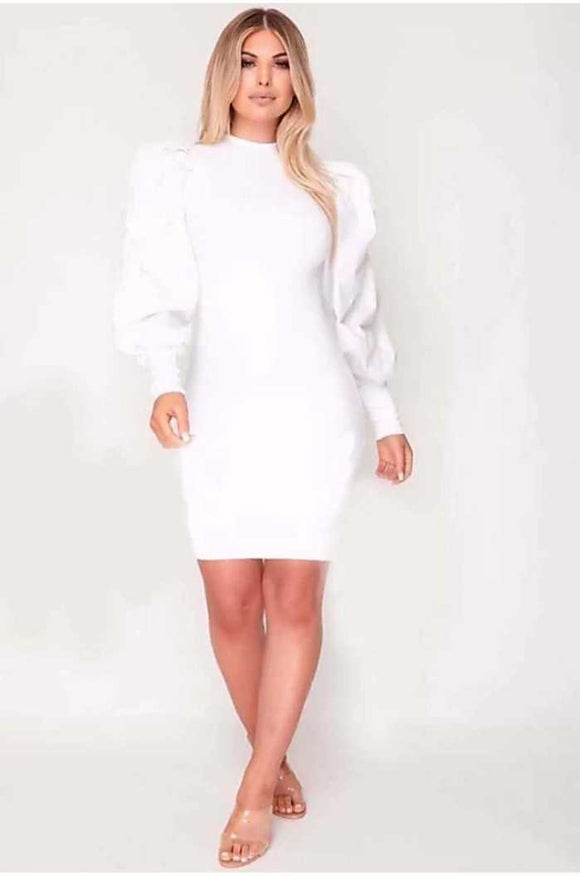 Whitewhale Women Bodycon White Dress