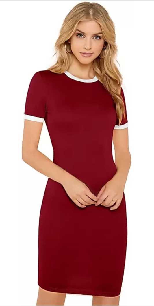 Whitewhale Women Bodycon Maroon Dress