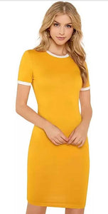 Whitewhale Women Bodycon Yellow Dress