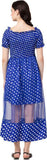 Whitewhale Women Fit and Flare Blue Dress