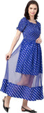 Whitewhale Women Fit and Flare Blue Dress