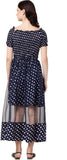 Whitewhale Women Fit and Flare Dark Blue Dress