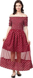 Whitewhale Women Fit and Flare Maroon Dress