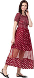 Whitewhale Women Fit and Flare Maroon Dress