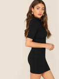 Whitewhale Women Two Piece Black Dress