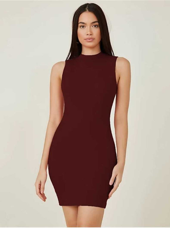 Whitewhale Women Bodycon Maroon Dress