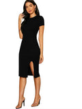 Whitewhale Women Bodycon Black Dress