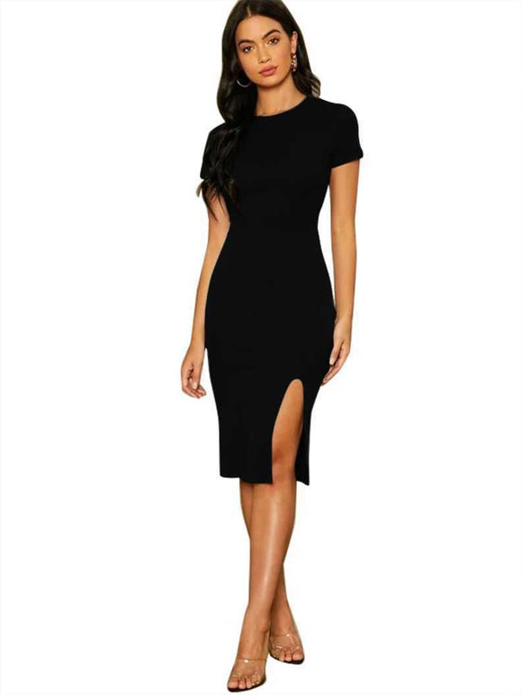 Whitewhale Women Bodycon Black Dress