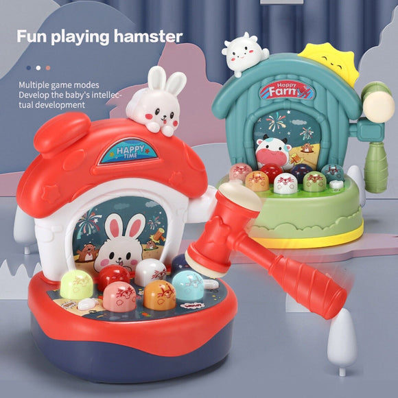 White Whale Baby Early Education Toy Children Cartoon Electric Lighting Music Whack-A-Mole Game Montessori Game Machine Interactive Toy