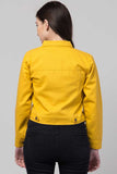 Whitewhale Full Sleeve Solid Women Denim Mustard Jacket