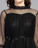 Whitewhale Women Fit and Flare Black Dress