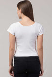Whitewhale Casual Regular Sleeves Solid Women White Top