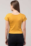 Whitewhale Casual Regular Sleeves Solid Women Yellow Top